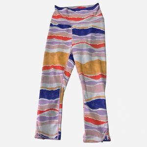 Lululemon True Self Crop pattern Leggings "Bleacher Stripe. Size: M